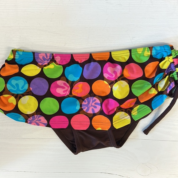 NWT MALIBU Brown Hibiscus Triangle Bikini - Picture 3 of 7